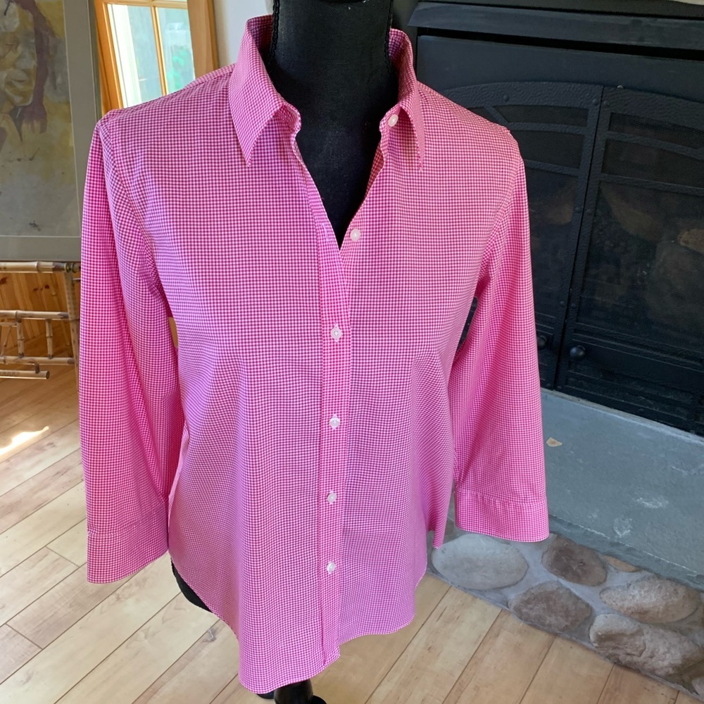 Chaps Gingham Button Down Size Petite Large - image 1